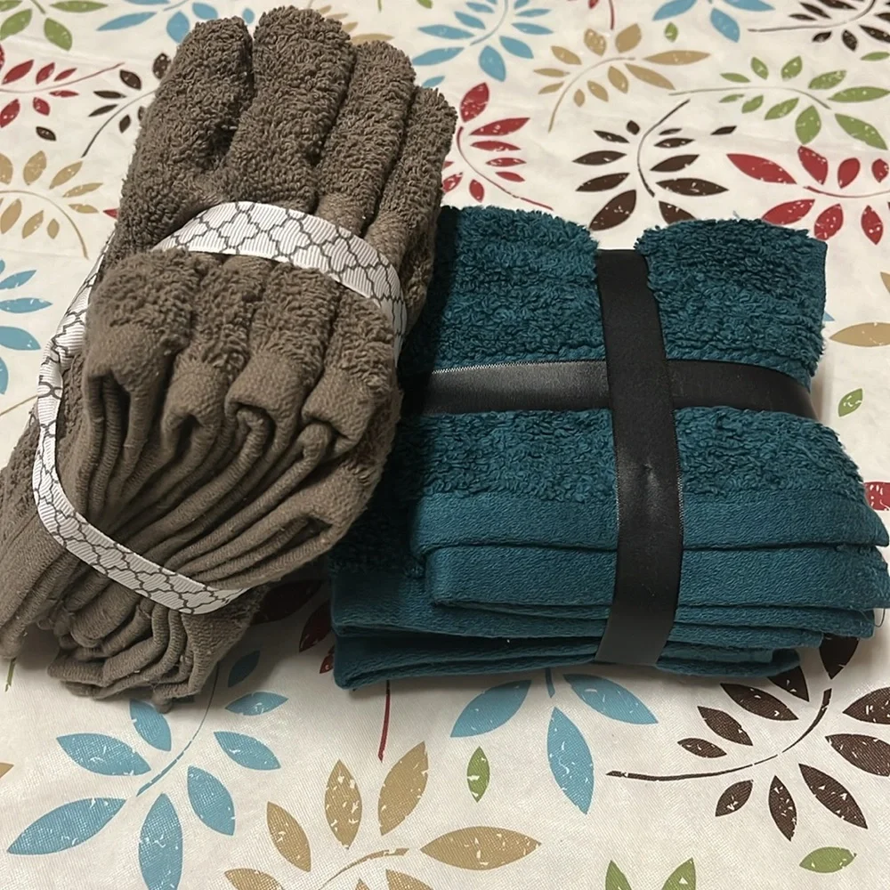 Brand New: Wrapped Plush and Soft, Bath Face Cloths, 5/Pack; 10 Combo Package